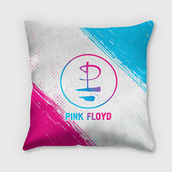Подушка квадратная Pink Floyd neon gradient style, цвет: 3D-принт