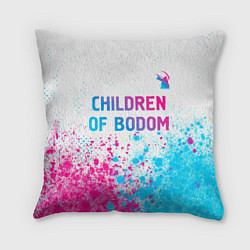 Подушка квадратная Children of Bodom neon gradient style посередине