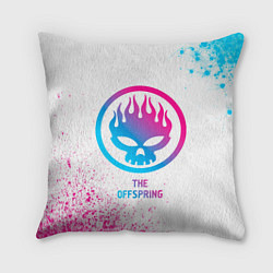 Подушка квадратная The Offspring neon gradient style, цвет: 3D-принт