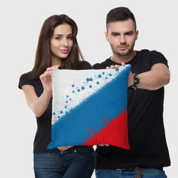 Подушка квадратная Российский триколор, цвет: 3D-принт — фото 2