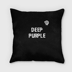 Подушка квадратная Deep Purple glitch на темном фоне посередине, цвет: 3D-принт