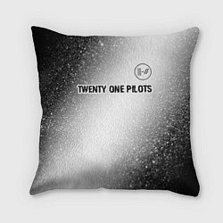 Подушка квадратная Twenty One Pilots glitch на светлом фоне посередин