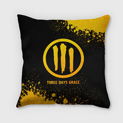 Подушка квадратная Three Days Grace - gold gradient, цвет: 3D-принт