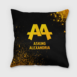 Подушка квадратная Asking Alexandria - gold gradient, цвет: 3D-принт