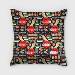 Подушка квадратная Best sushi, цвет: 3D-принт