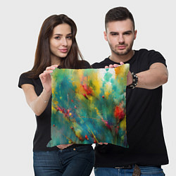 Подушка квадратная Абстрактные мазки краски, цвет: 3D-принт — фото 2