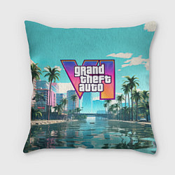 Подушка квадратная GTA6 солечный город, цвет: 3D-принт