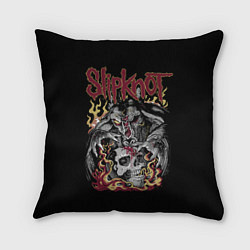 Подушка квадратная Slipknot - злодей, цвет: 3D-принт