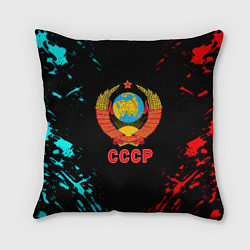 Подушка квадратная Моя страна СССР краски, цвет: 3D-принт