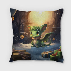 Подушка квадратная Дракон дух рождества