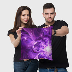 Подушка квадратная Фиолетовая фрактальная абстракция, цвет: 3D-принт — фото 2