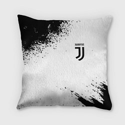 Подушка квадратная Juventus sport color black, цвет: 3D-принт