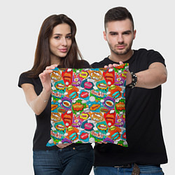 Подушка квадратная Bang Boom Ouch pop art pattern, цвет: 3D-принт — фото 2