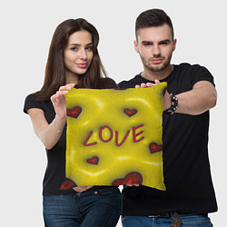 Подушка квадратная Love эффект раздувания, цвет: 3D-принт — фото 2