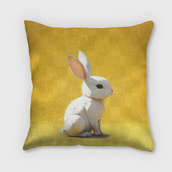 Подушка квадратная Белоснежный кролик, цвет: 3D-принт
