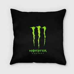 Подушка квадратная Monster energy green logo, цвет: 3D-принт