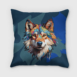 Подушка квадратная Очень красивый волк, цвет: 3D-принт