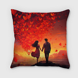 Подушка квадратная Влюбленная пара в день святого Валентина, цвет: 3D-принт