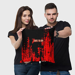 Подушка квадратная 7 Days to Die краски абстрактные, цвет: 3D-принт — фото 2