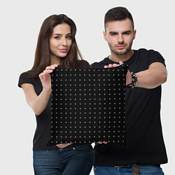 Подушка квадратная Черный в белую точку, цвет: 3D-принт — фото 2