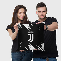 Подушка квадратная Juventus краски текстура, цвет: 3D-принт — фото 2