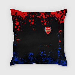 Подушка квадратная Арсенал Лондон краски, цвет: 3D-принт