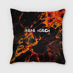 Подушка квадратная Papa Roach red lava, цвет: 3D-принт