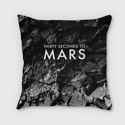 Подушка квадратная Thirty Seconds to Mars black graphite, цвет: 3D-принт