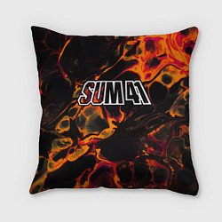 Подушка квадратная Sum41 red lava