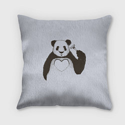 Подушка квадратная Panda love art, цвет: 3D-принт