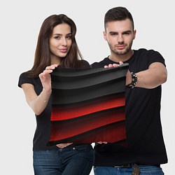 Подушка квадратная Черно-красный объемный градиент, цвет: 3D-принт — фото 2