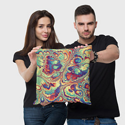 Подушка квадратная Абстрактный разноцветный паттерн, цвет: 3D-принт — фото 2