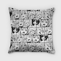 Подушка квадратная Ahegao pattern, цвет: 3D-принт