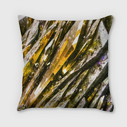 Подушка квадратная Драгоценные кристаллы жёлтые, цвет: 3D-принт