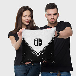 Подушка квадратная Nintendo краски лого, цвет: 3D-принт — фото 2