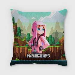 Подушка квадратная Персонаж Minecraft девушка в пиксельном мире, цвет: 3D-принт