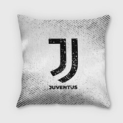 Подушка квадратная Juventus с потертостями на светлом фоне, цвет: 3D-принт