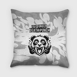 Подушка квадратная Five Finger Death Punch рок панда на светлом фоне, цвет: 3D-принт