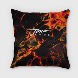 Подушка квадратная Tokio Hotel red lava, цвет: 3D-принт