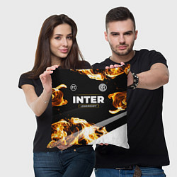 Подушка квадратная Inter legendary sport fire, цвет: 3D-принт — фото 2