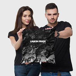 Подушка квадратная Linkin Park black graphite, цвет: 3D-принт — фото 2