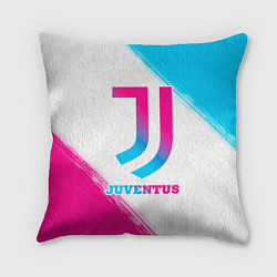 Подушка квадратная Juventus neon gradient style, цвет: 3D-принт