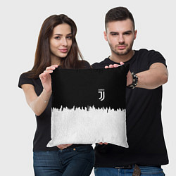 Подушка квадратная Juventus белый огонь текстура, цвет: 3D-принт — фото 2