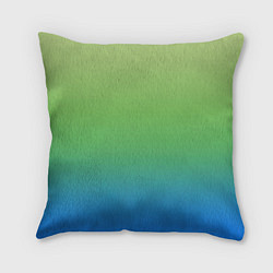 Подушка квадратная Градиент зелёно-голубой, цвет: 3D-принт