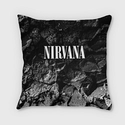 Подушка квадратная Nirvana black graphite, цвет: 3D-принт