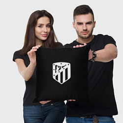 Подушка квадратная Атлетико Мадрид белое лого фк, цвет: 3D-принт — фото 2