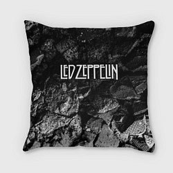 Подушка квадратная Led Zeppelin black graphite, цвет: 3D-принт