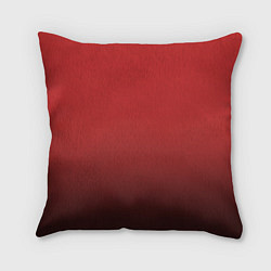 Подушка квадратная Градиент клубнично-чёрный, цвет: 3D-принт