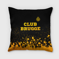 Подушка квадратная Club Brugge - gold gradient посередине, цвет: 3D-принт