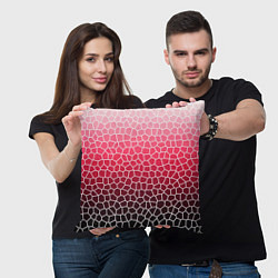 Подушка квадратная Крупная мозаика розовый градиент, цвет: 3D-принт — фото 2